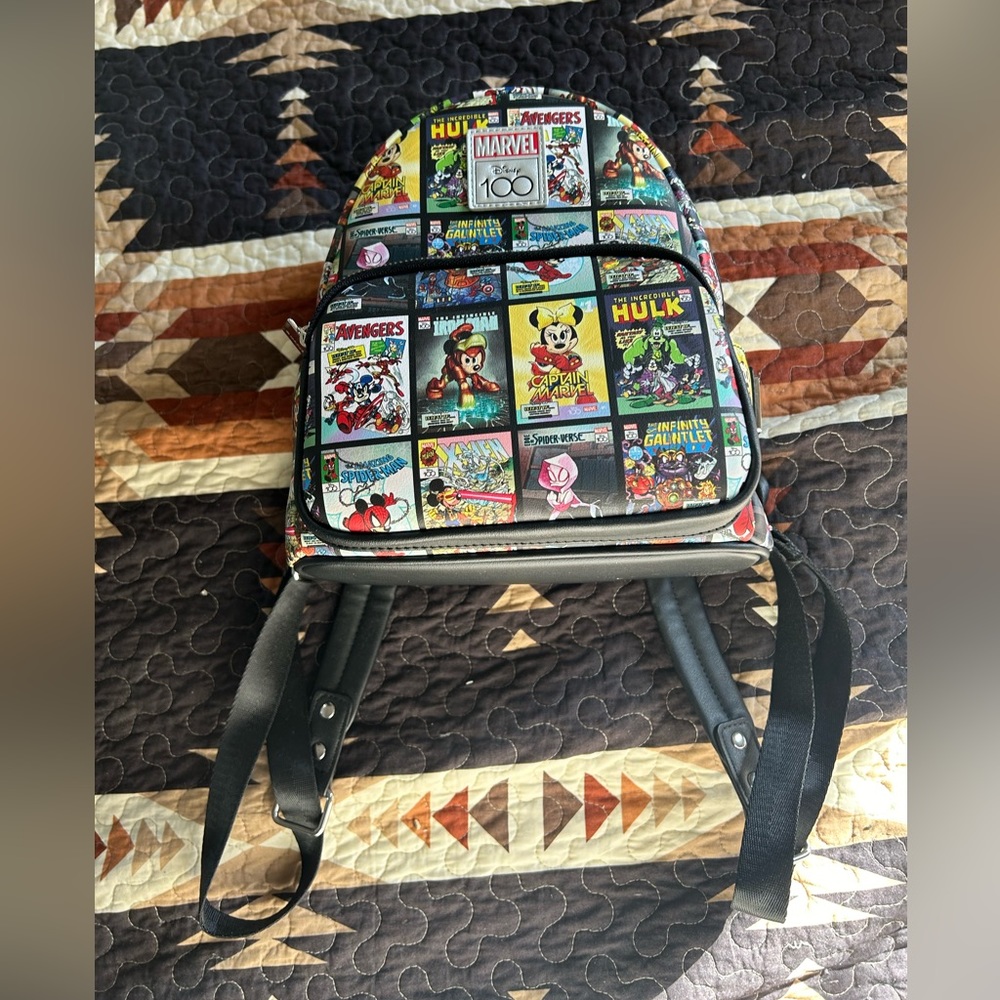 LOUNGEFLY Mickey/Marvel mash up mini Backpack